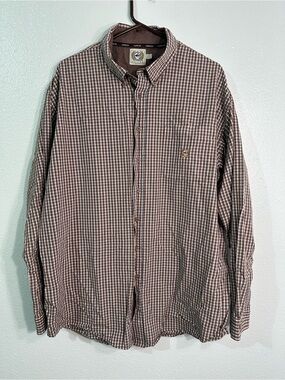 Cinch Men’s XXL Brown Plaid Button Down Western Shirt Ranch Rodeo Workwear
